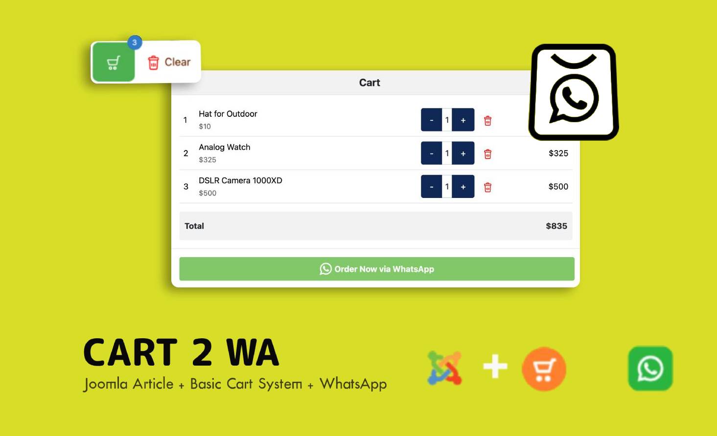 Joomla WhatsApp Cart Collage Theme