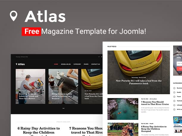 Atlas Free Magazine Joomla Template